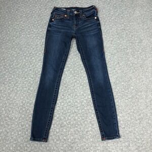 True Religion Jennie Curvy Jeans Womens 24 Blue Mid Rise Skinny Stretch Denim